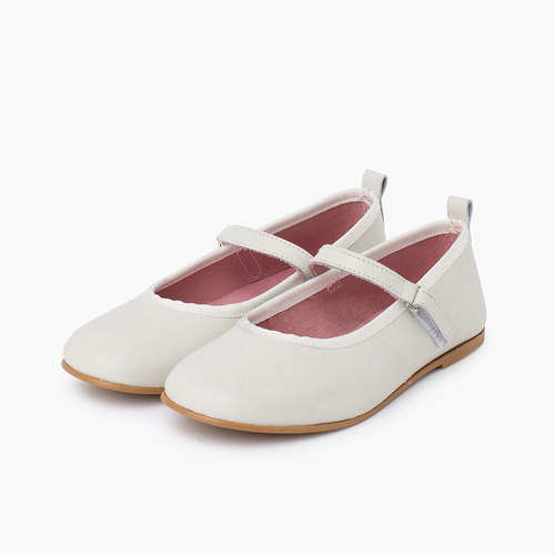 Scarpe da cerimonia per bambina con sottile cinturino a strappo Porcellana