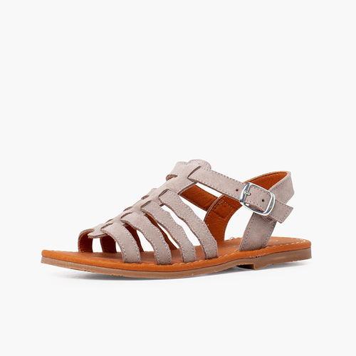 Sandali gladiatore in scamosciato con fibbia Perla