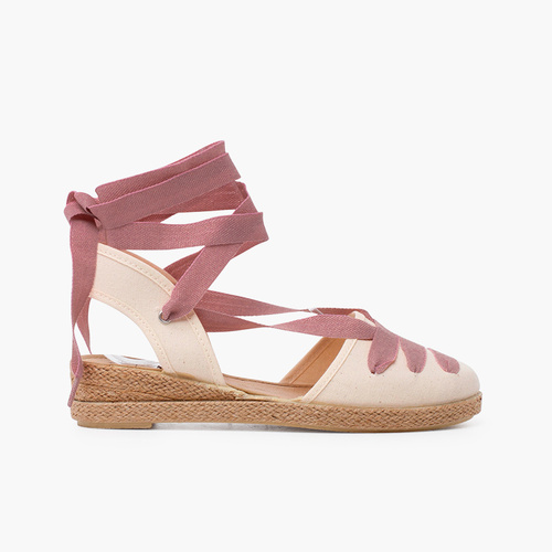 Espadrillas goyesque con zeppa e nastri Rosa
