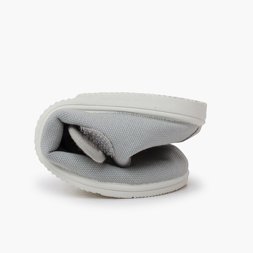 Scarpe occhio di bue in tela suola sottile chiusura a strappo Grigio