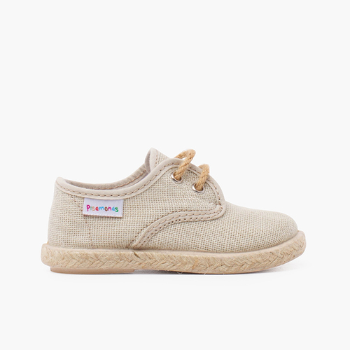 Blucher lacci di lino e base di iuta Beige