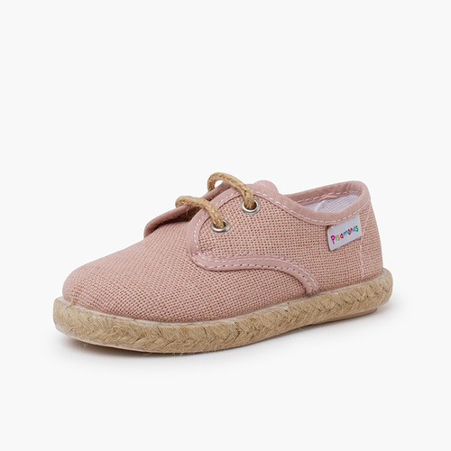 Blucher lacci di lino e base di iuta Rosa Antico