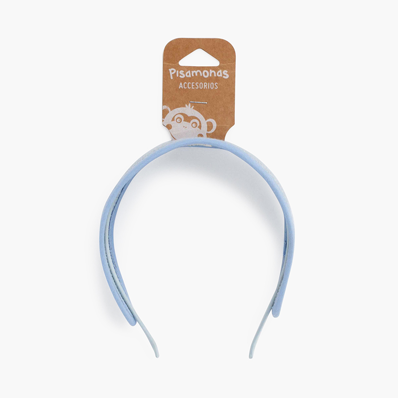 Fascia per capelli in rafia larga Azzurro