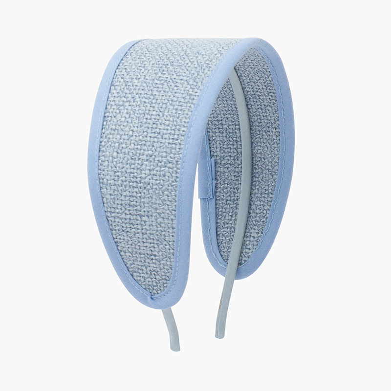 Fascia per capelli in rafia larga Azzurro