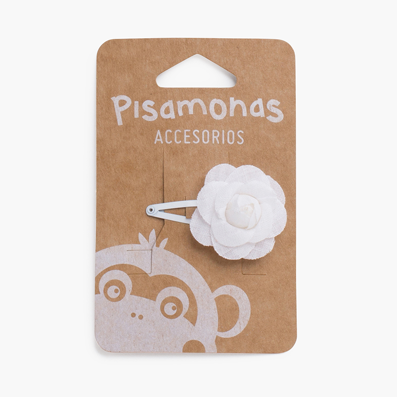 Fermaglio a forma di rana camelia Bianco