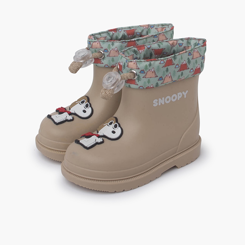 Snoopy Stivali Pioggia Colletto regolabile Beige