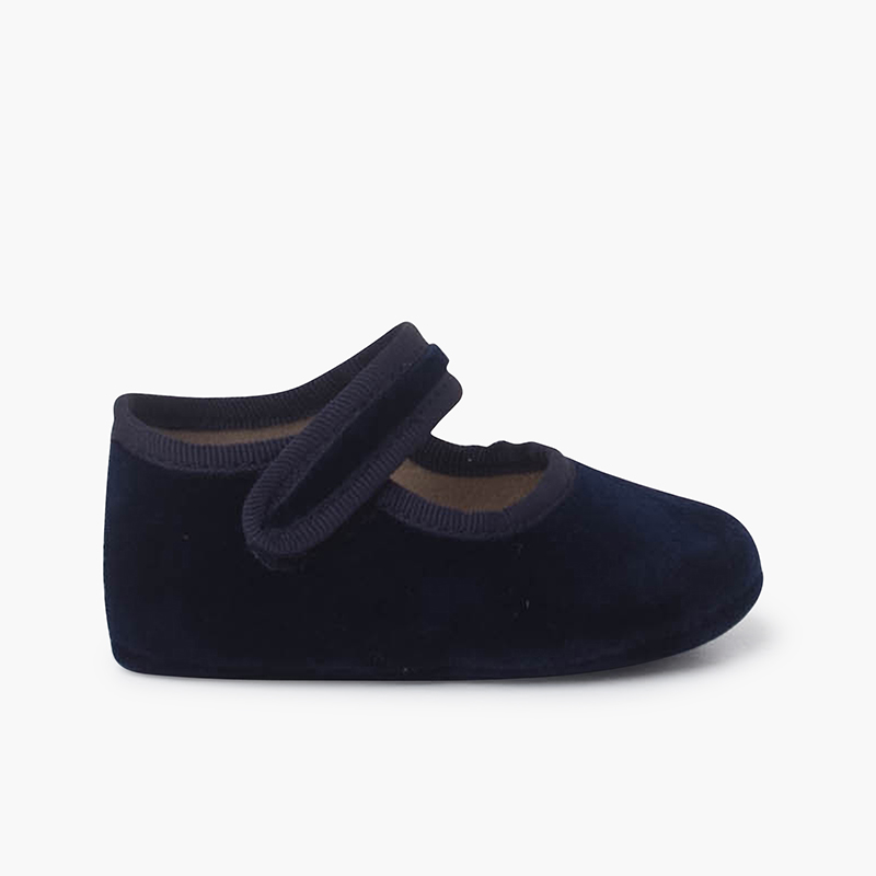 Ballerine con cinturino in velluto per bambini Blu