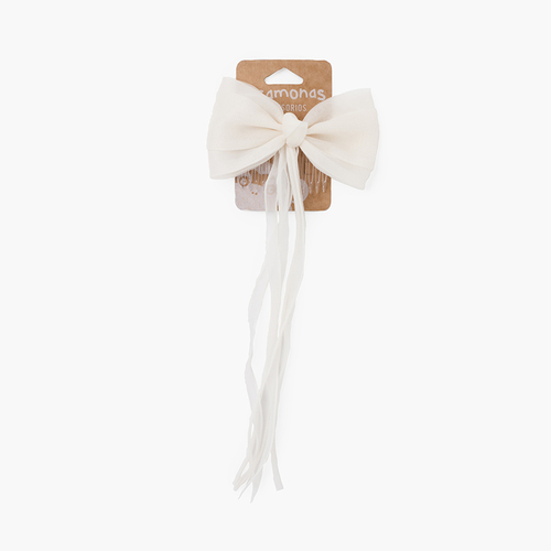 Pettine con fiocco di organza Champagne