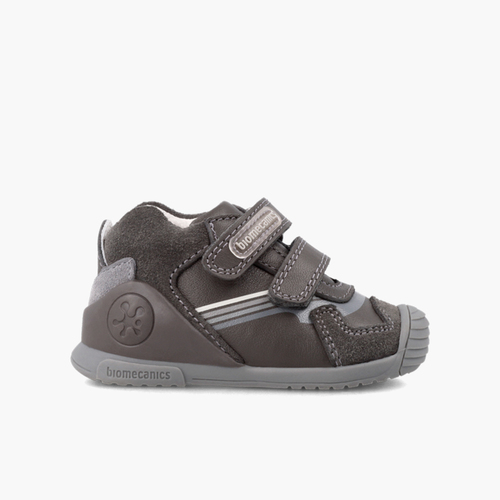 Sneaker Biomecanics primi passi in scamosciato e pelle Grigio scuro