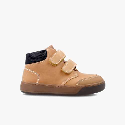 Stivaletto Garvalín in pelle con chiusura a strappo Cammello