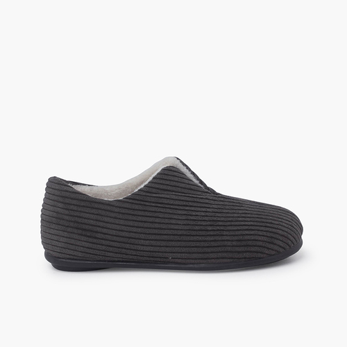 Pantofole Babouche in velluto a coste Grigio