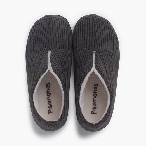 Pantofole Babouche in velluto a coste Grigio
