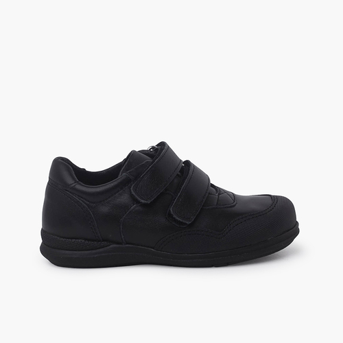 Scarpe back to school punta rinforzata e doppia chiussura a strappo Nero