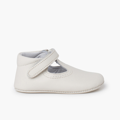 Scarpe occhio di bue chiusura a strappo Beige