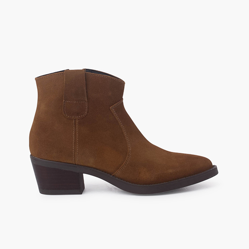 Stivaletti da cowboy in scamosciato Cammello
