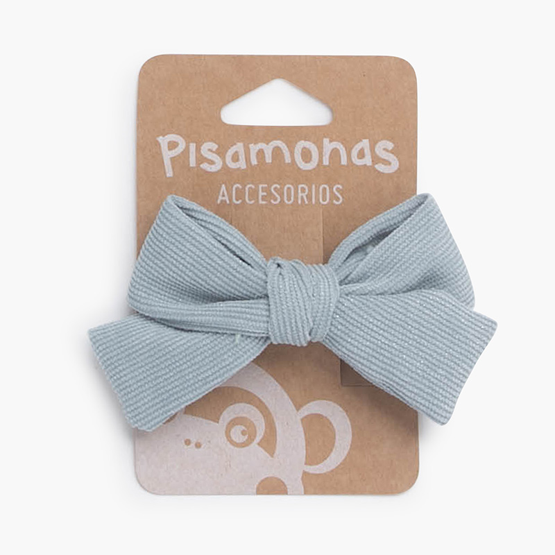 Fiocco in micro-velluto a coste a becco d'anatra Blu reale