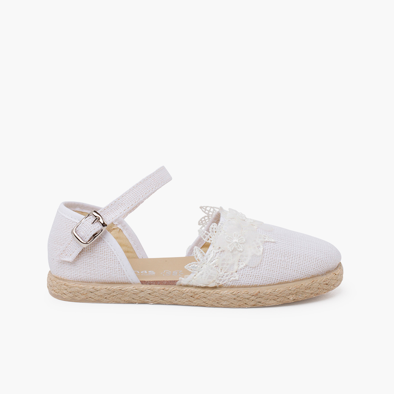 Espadrillas merletto cerimonia  Bianco