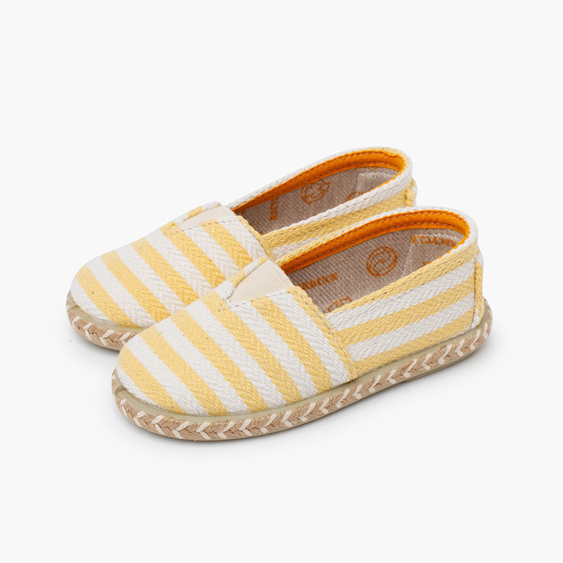 Espadrillas righe tipo camping con elastico  Giallo