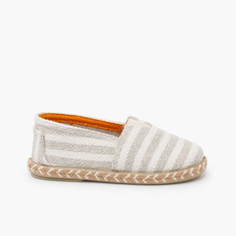 Espadrillas righe tipo camping con elastico  Ecru