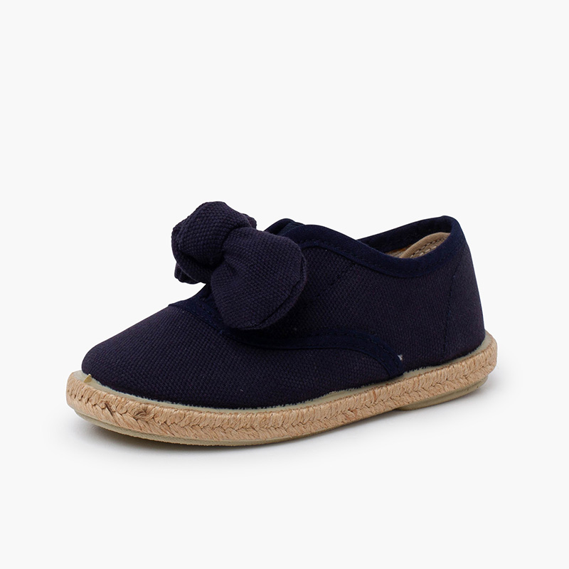 Sneakers con fiocco suola in iuta Blu