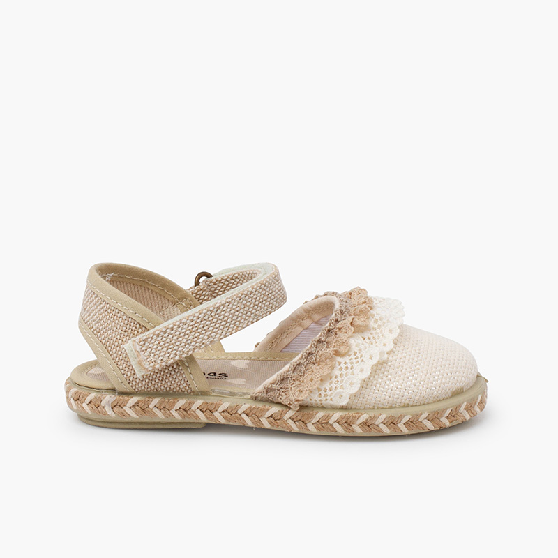 Espadrillas in Lino Merletti  Ecru