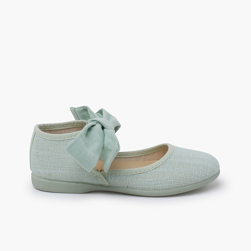 Scarpe cinturino scollate con fiocco  Acquamarina