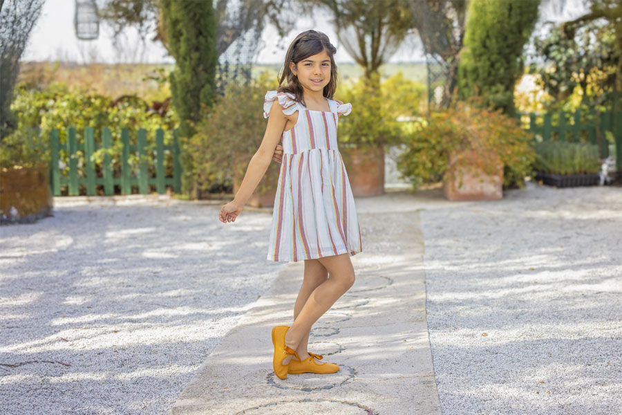 Ballerine di lino chiusura fiocco grosgrain