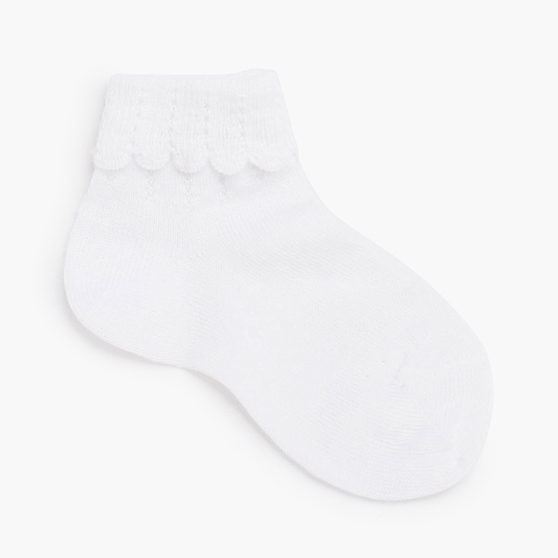 Calzini corti polsino risvoltato Bianco