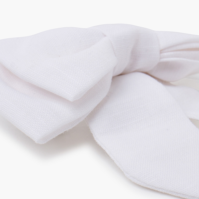 Fermaglio con fiocco in lino Bianco