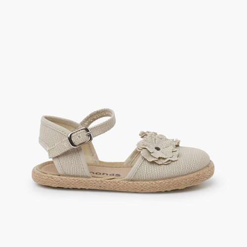 Espadrillas chiusura a fibbia Beige