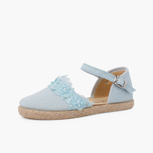 Espadrillas merletto cerimonia  Azzurro cielo
