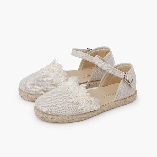 Espadrillas merletto cerimonia  Beige