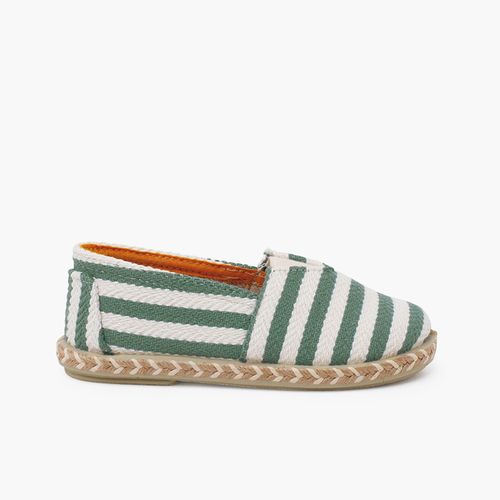 Espadrillas righe tipo camping con elastico  Verde