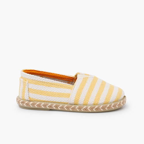 Espadrillas righe tipo camping con elastico  Giallo