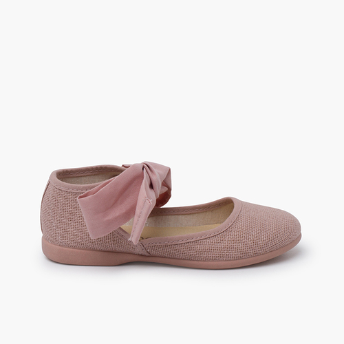 Scarpe cinturino scollate con fiocco  Rosa Antico