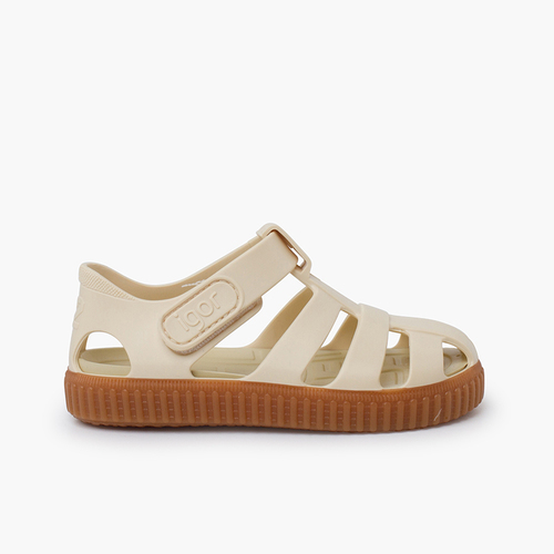 Sandali ragnetti suola stile sneakers caramello Avorio