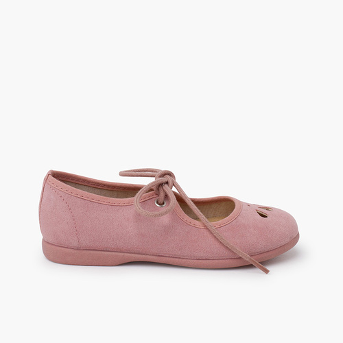 Ballerine con cinturino fiocco fine stile retrò Rosa