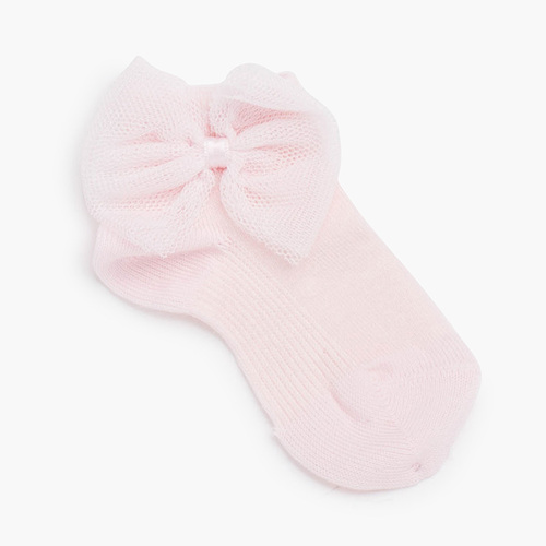 Calzini con lacci in tulle Rosa
