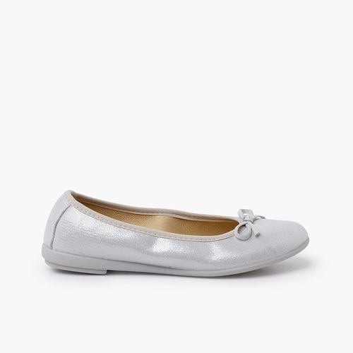 Ballerine brillanti con fiocco Argento