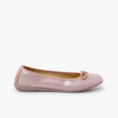Ballerine brillanti con fiocco Rosa
