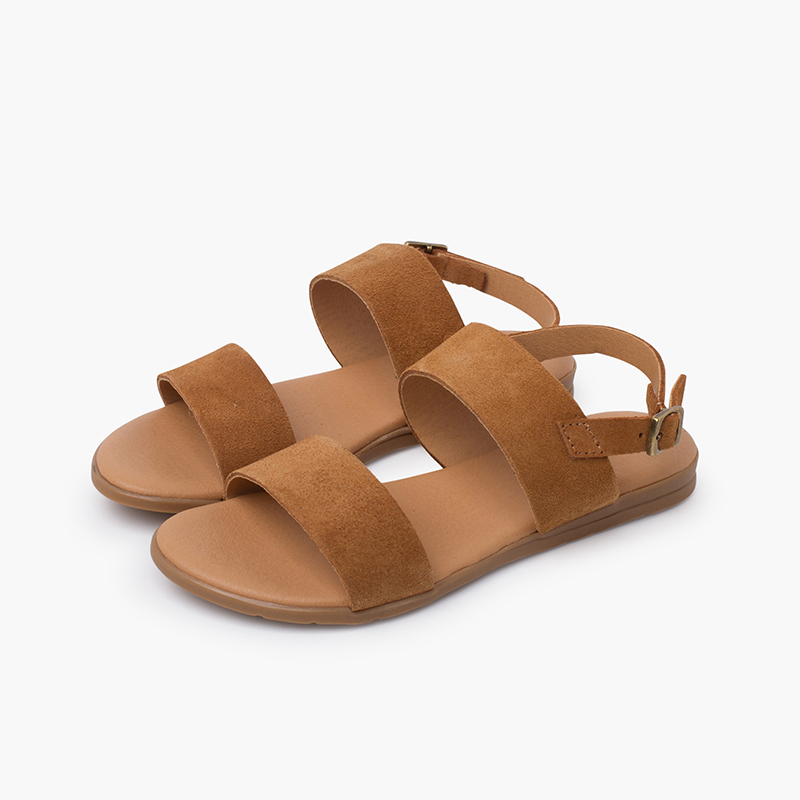 Sandali Donna CUSHIONAIRE Soprano Con Cinturino | Pelle Scamosciata Chiara, Plantare Imbottito, Suola Resistente | Taglia 37 EU