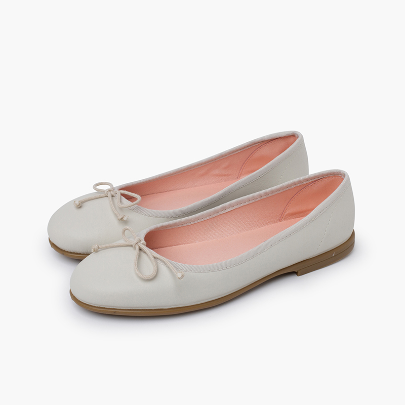 Ballerina Fiocco Scarpa Manoletinas Clásicas De Piel Suave Para