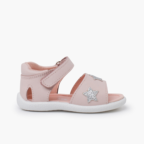 Sandali primi passi stelle glitterate Rosa