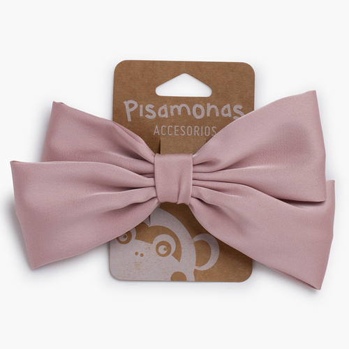 Fermaglio con fiocco in raso Rosa Pastello
