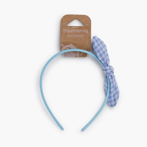  Fascia fiocco vichy orecchiette Azzurro
