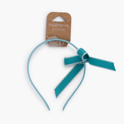 Cerchietto fiocco con bordo bianco Esmeralda