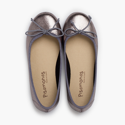 Ballerine lucide con fiocco  Grafito