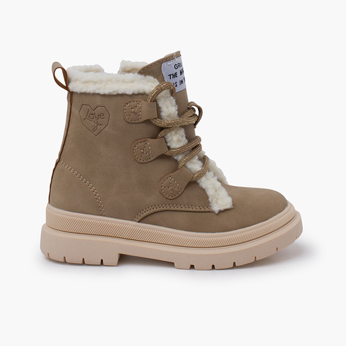 Stivali Garvalín pelliccia lacci Taupe