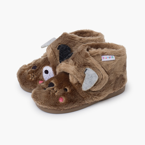 Pantofole animali peluche Taupe