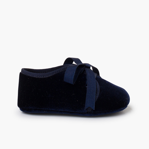 Scarpe velluto stile blucher nastri faya Blu